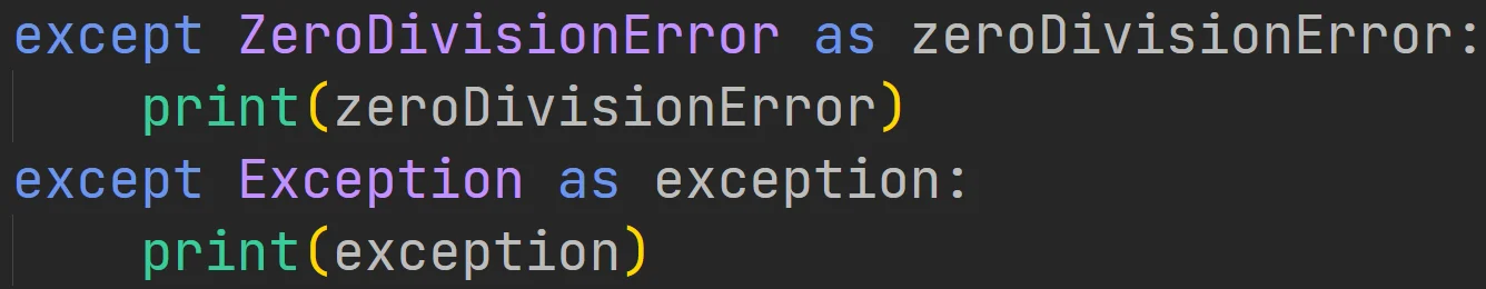 Wiele bloków "except" w języku Python