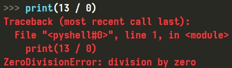 Wyjątek dzielenia przez zero w Pythonie