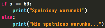 Instrukcja warunkowa z "else" w Pythonie