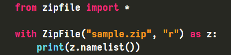 Metoda "namelist" klasy "zipfile" w Pythonie