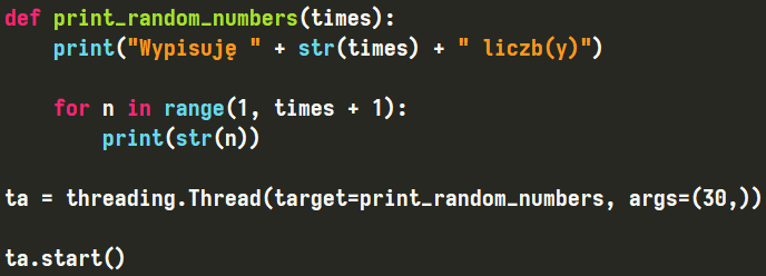 Przekazywanie wątkowi z modułu "threading" w Pythonie parametru do funkcji