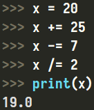 Przykład operacji arytmetycznych na zmiennej w Pythonie