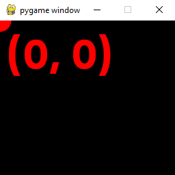 Punkt początkowy współrzędnych w "pygame" w Pythonie
