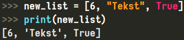 Różne typy danych w jednej liście w Pythonie