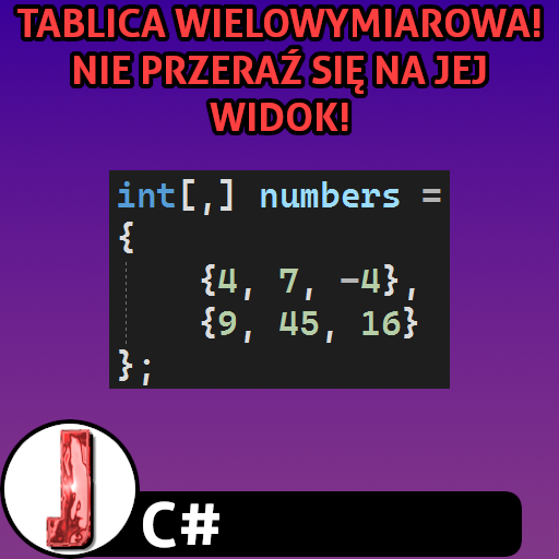 Tablica wielowymiarowa w języku C#. Definicja i modyfikacja - Jason