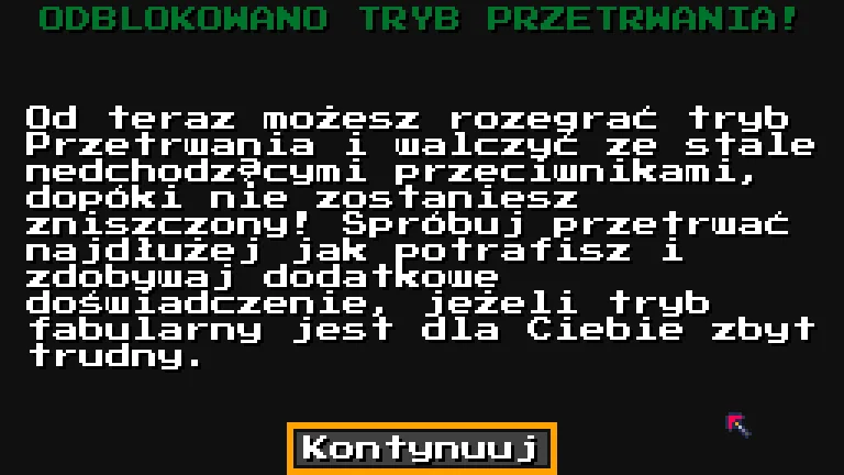 Scena z powiadomieniem o odblokowaniu w aktualizacji "Surrounded" do wersji 2.2