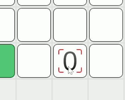 Wskaźnik zaznaczonego kafelka w "A* Visualiser"