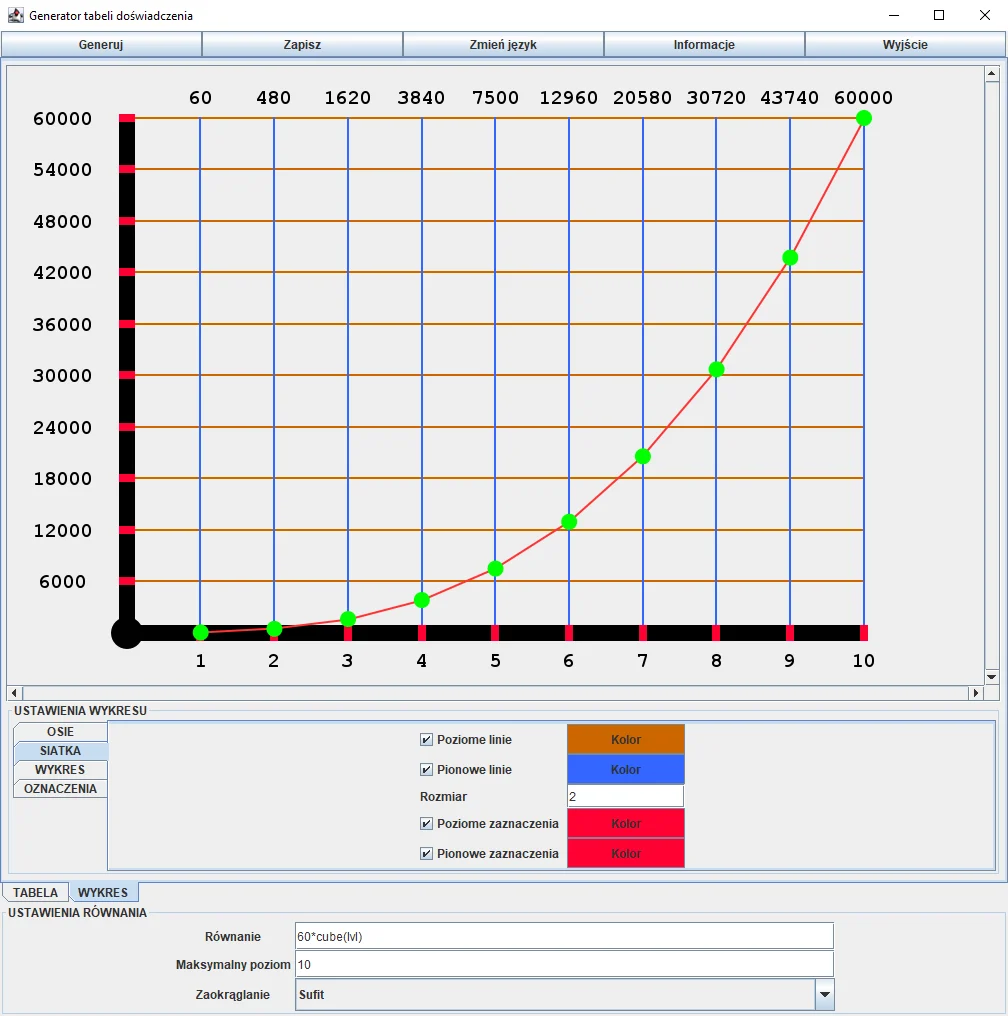 Wygląd programu "Statistic Table Generator" z dnia 24 sierpnia, 2020 roku