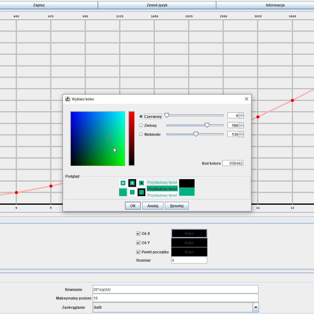 Wygląd programu "Statistic Table Generator" z dnia 29 sierpnia, 2020 roku