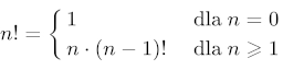 Rekurencyjny wzór na silnię