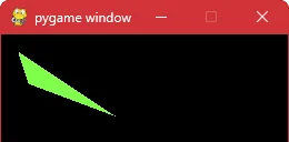 Rysowanie trójkąta przy użyciu metody "polygon" w "pygame" Rysowanie trójkąta przy użyciu metody "polygon" w "pygame"