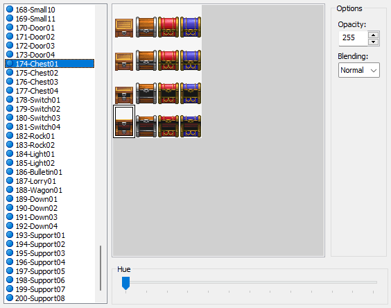Konfiguracja grafiki otwartej skrzyni w "RPG Maker XP" Konfiguracja grafiki otwartej skrzyni w "RPG Maker XP"