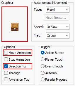 Konfiguracja skrzyni w "RPG Maker XP"