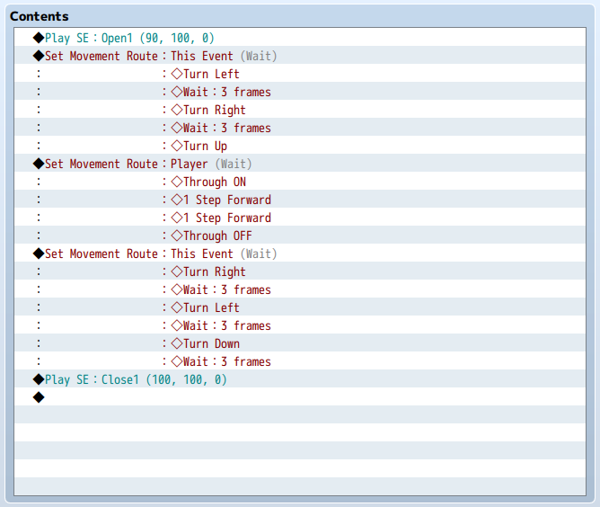 Okno zdarzeń zamykania drzwi w "RPG Maker MZ"