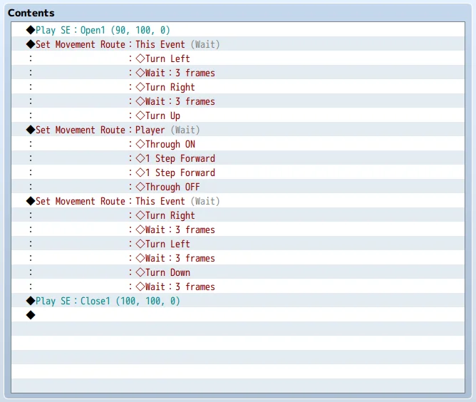 Okno zdarzeń zamykania drzwi w "RPG Maker MZ"