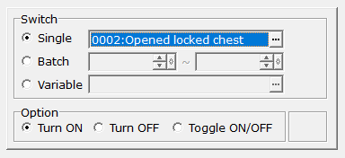Konfiguracja zmiany przełącznika na kolejny dla otwarcia skrzyni zamkniętej na klucz w "RPG Maker 2000"
