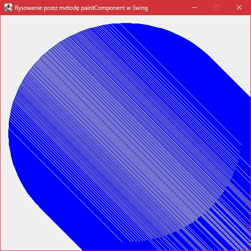 Efekt rysowania przy użyciu metody "paintComponent" komponentu "JPanel" w "Swing" bez czyszczenia klatki