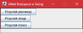 Wygląd przycisków w panelu "JPanel" z układem "BoxLayout" w "Swing" w osi Y