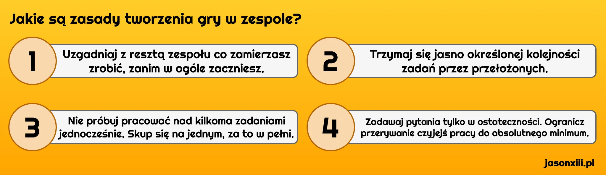 4 zasady tworzenia gry w zespole
