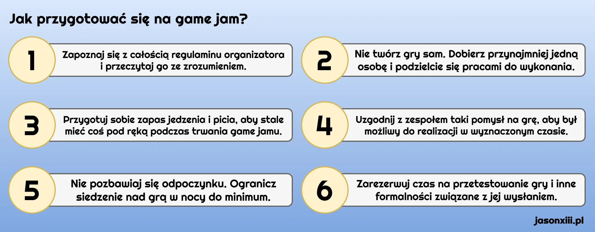 6 porad jak przygotować się na game jam 6 porad jak przygotować się na game jam