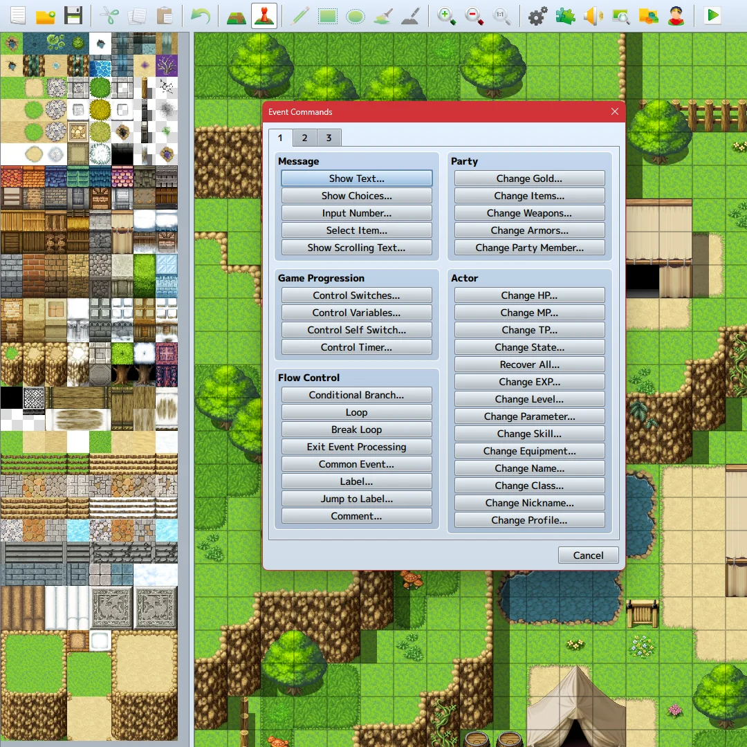 Interfejs programu "RPG Maker MV" jako przykład tworzenia gier bez programowania Interfejs programu "RPG Maker MV" jako przykład tworzenia gier bez programowania